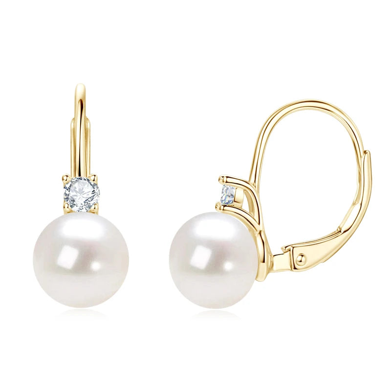 OXTAO Natural Freshwater Pearl Hoop Earrings Ladies Jewelry Elegant Earring Valentine's Day Girlfriend Birthday Wedding Gift