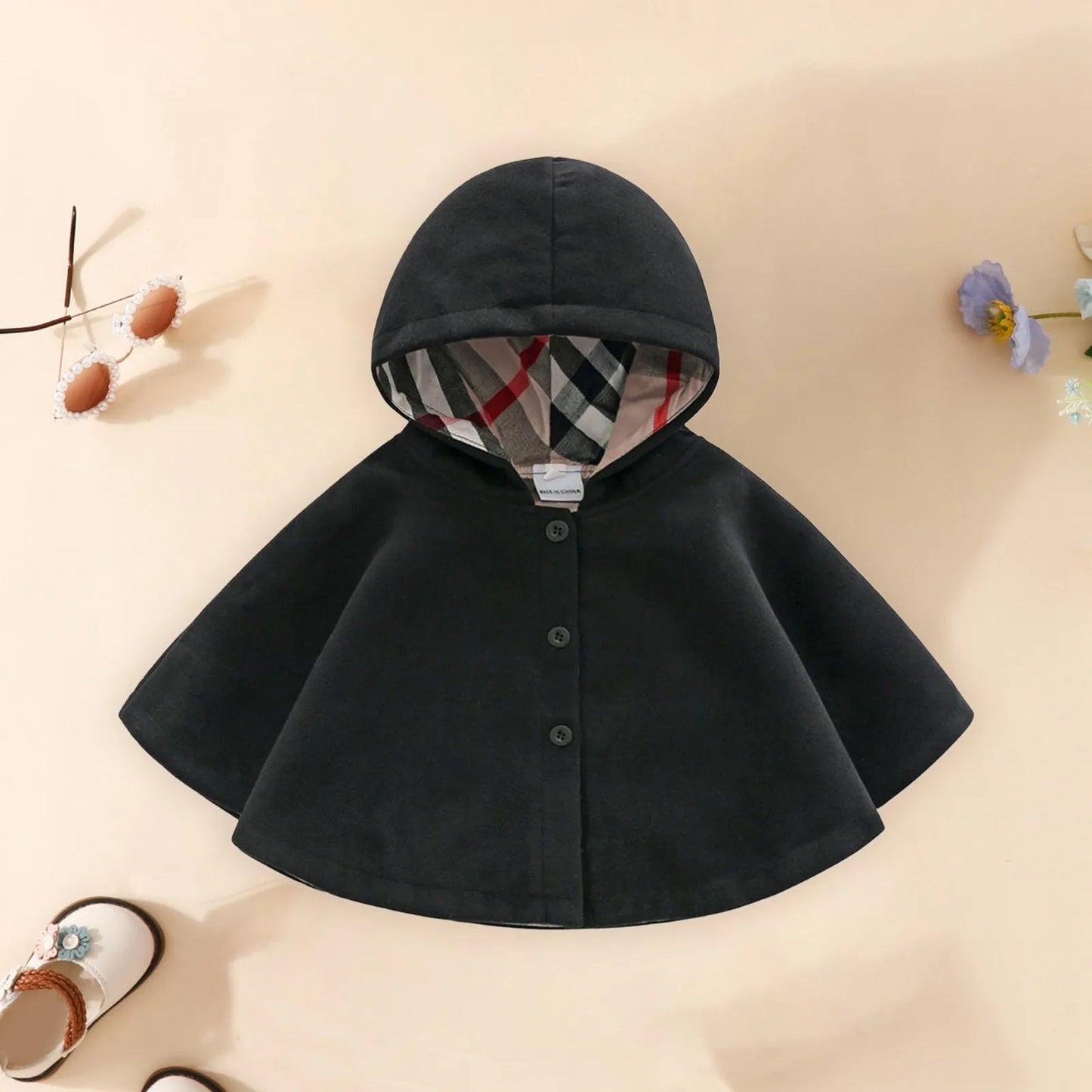 Girls Pretty Coat Autumn And Winter Hooded Capes For Boys And Girls Thermal Capes For Babies Snow Suits for Girls with Coat