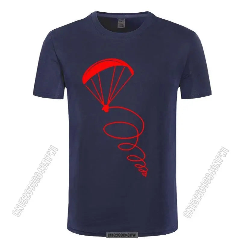 2022 New Fashion Male T-Shirt Parachute Jumping Paragliding Pilot Design Printed T Shirt Men Cotton Stylish Chic Tees Top