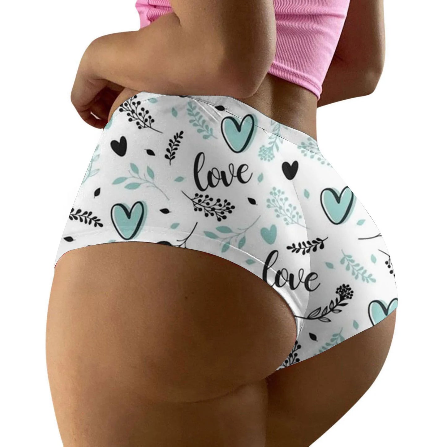 Quick Dry Panties Women'S Valentine'S Day Heart Printed Seamless Breathable Low Travel Friendly Quick Dry Panties For Women