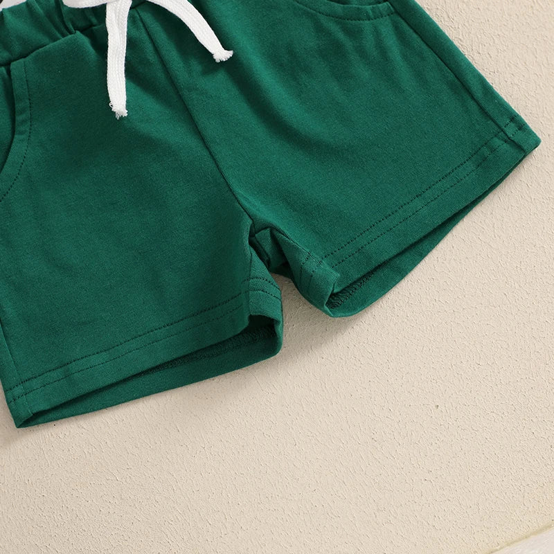 2024-12-13 Lioraitiin Summer Baby Boys Outfits Golf Print Lapel Short Sleeves T-Shirt and Elastic Shorts Set Clothes Set