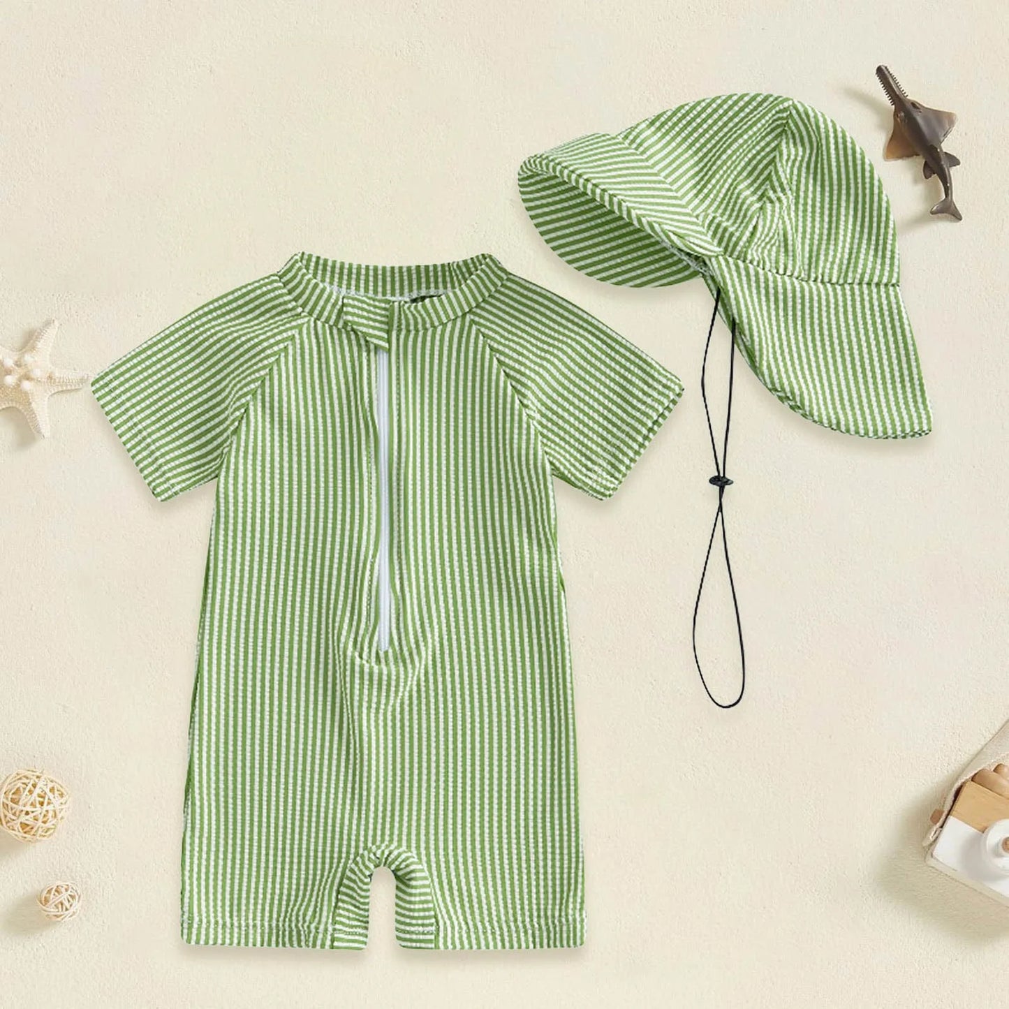 Infant Boys Swimsuit Long Sleeve Zipper Swimsuit Sun Protective Clothing Infant Bathing Swimwear Summer Beachwear for Kids