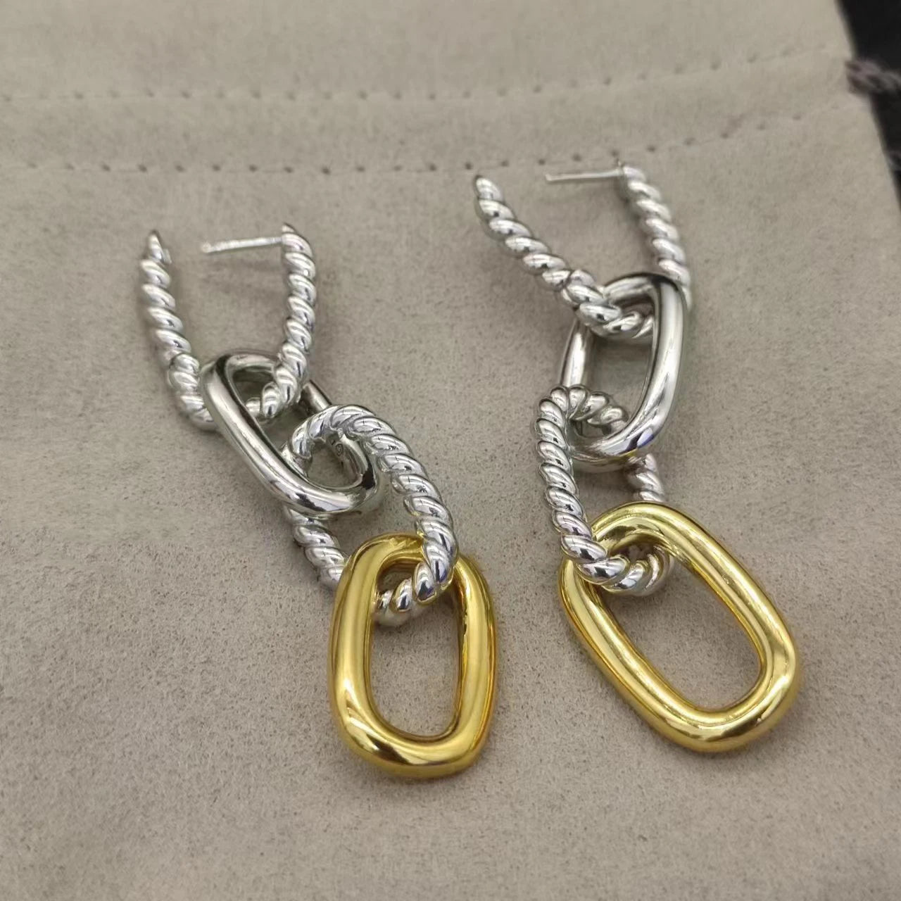 2025 New High Quality Fashion DY Jewelry Retro Versatile Women's Earrings Valentine's Day Gift