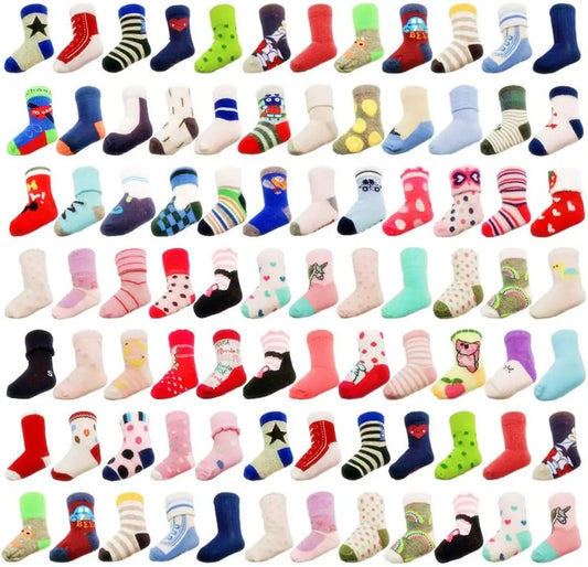 20 Pairs Baby Boy Girl Socks Wholesale Baby Cotton Socks Bulk Toddler Kids Socks Bundle