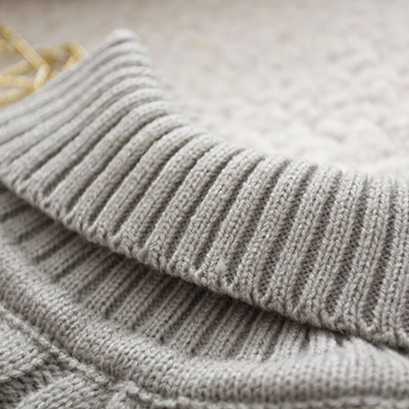 Kids Girl Sweater Tricots Turtleneck Pullover Baby Winter Tops Solid Color Sweaters Autumn Boy Girl Warm Sweater Pull 1-8Y