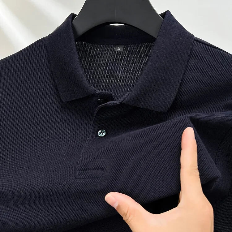 100% Cotton 2024 Summer Fashion Casual Short Sleeve Polo Shirt, Lapel Wear Solid Color Top,Tees,Men's T-shirt Golf