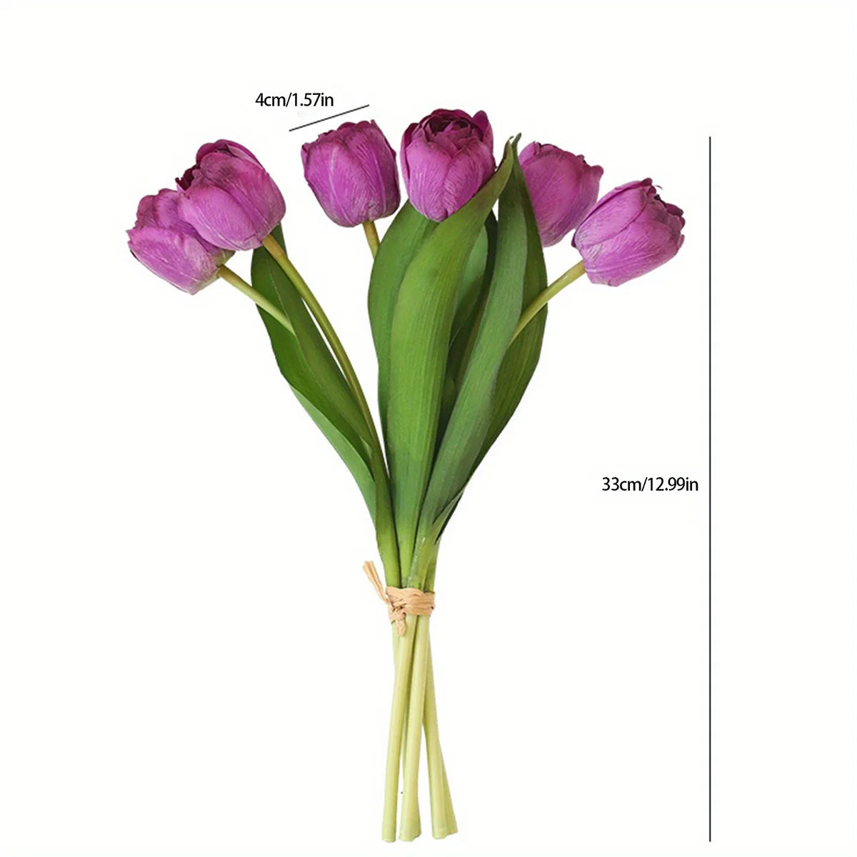 1 Bunch Artificial Tulip Flowers 6 Heads Real Touch Fake Flowers 13" for Mother's Day Valentine's Day Gifts Artificial