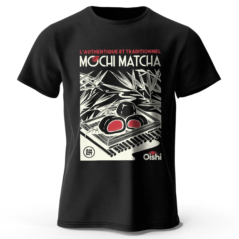 100% Cotton Artistic Japanese Street Food Print Tee - Vintage Hand-drawn Design Trendy Comfortable Casual Wear