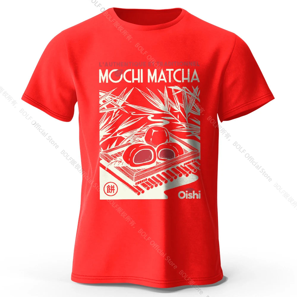 100% Cotton Artistic Japanese Street Food Print Tee - Vintage Hand-drawn Design Trendy Comfortable Casual Wear