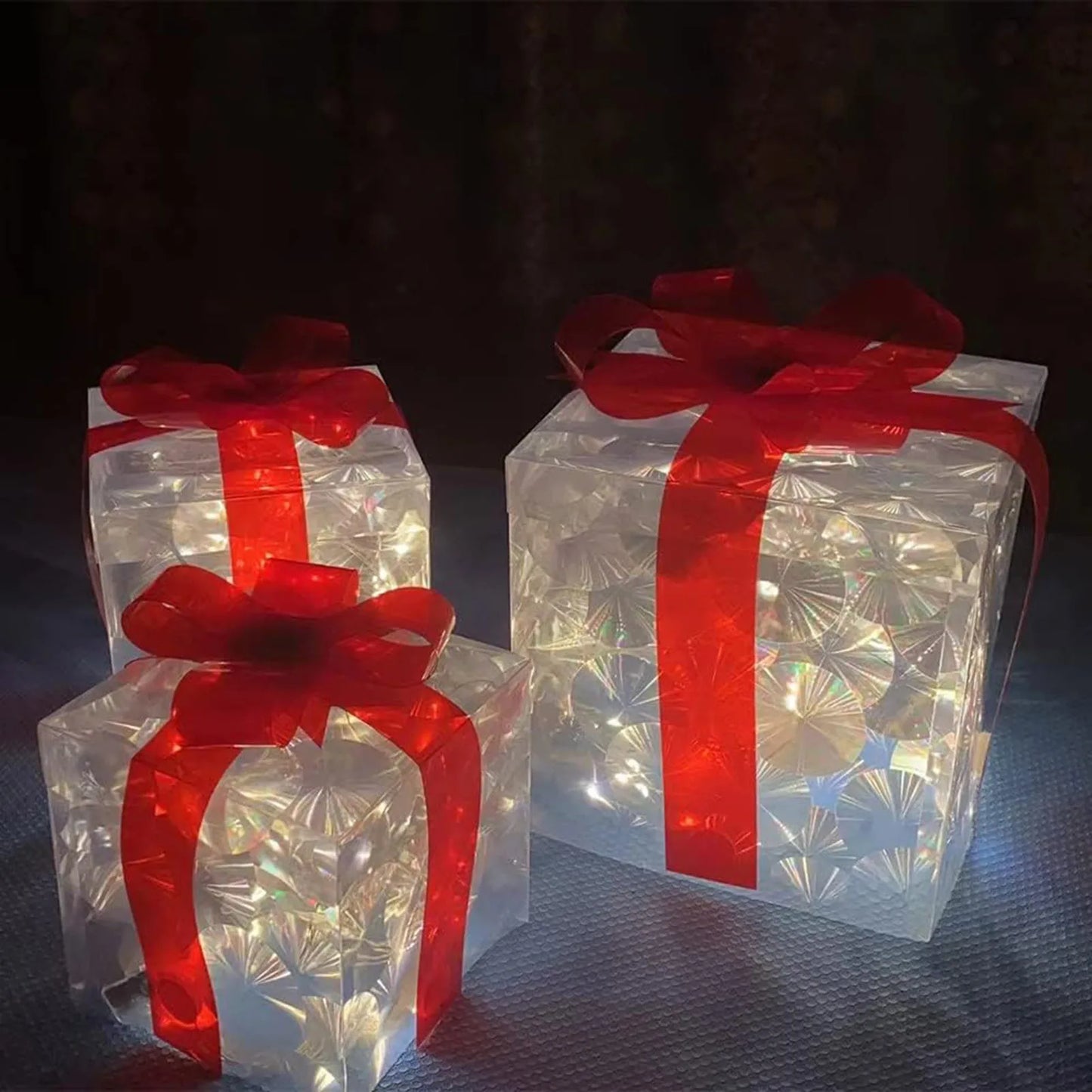 Christmas Valentine's Warm Lamp Gift Box Red  Three Piece Set Luminous Lamp Gift Box Luminous Valentine's Day Gift Box