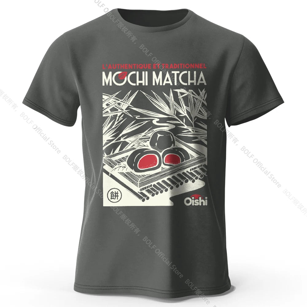 100% Cotton Artistic Japanese Street Food Print Tee - Vintage Hand-drawn Design Trendy Comfortable Casual Wear