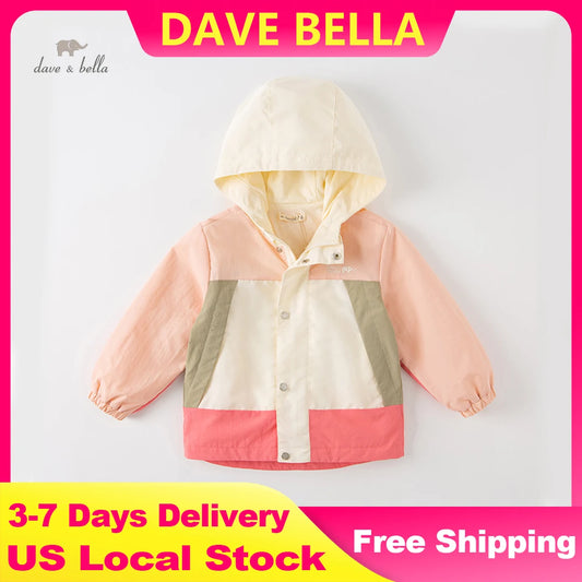 Dave Bella Spring Autumn Child Kid Clothes Children Zipper Hoodie Baby Girls Boys Outwear Baby Clothes 2-11 Years DB1230328