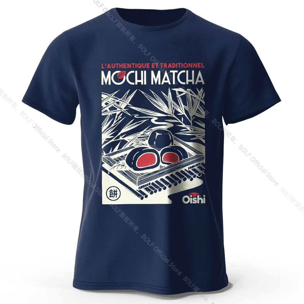 100% Cotton Artistic Japanese Street Food Print Tee - Vintage Hand-drawn Design Trendy Comfortable Casual Wear