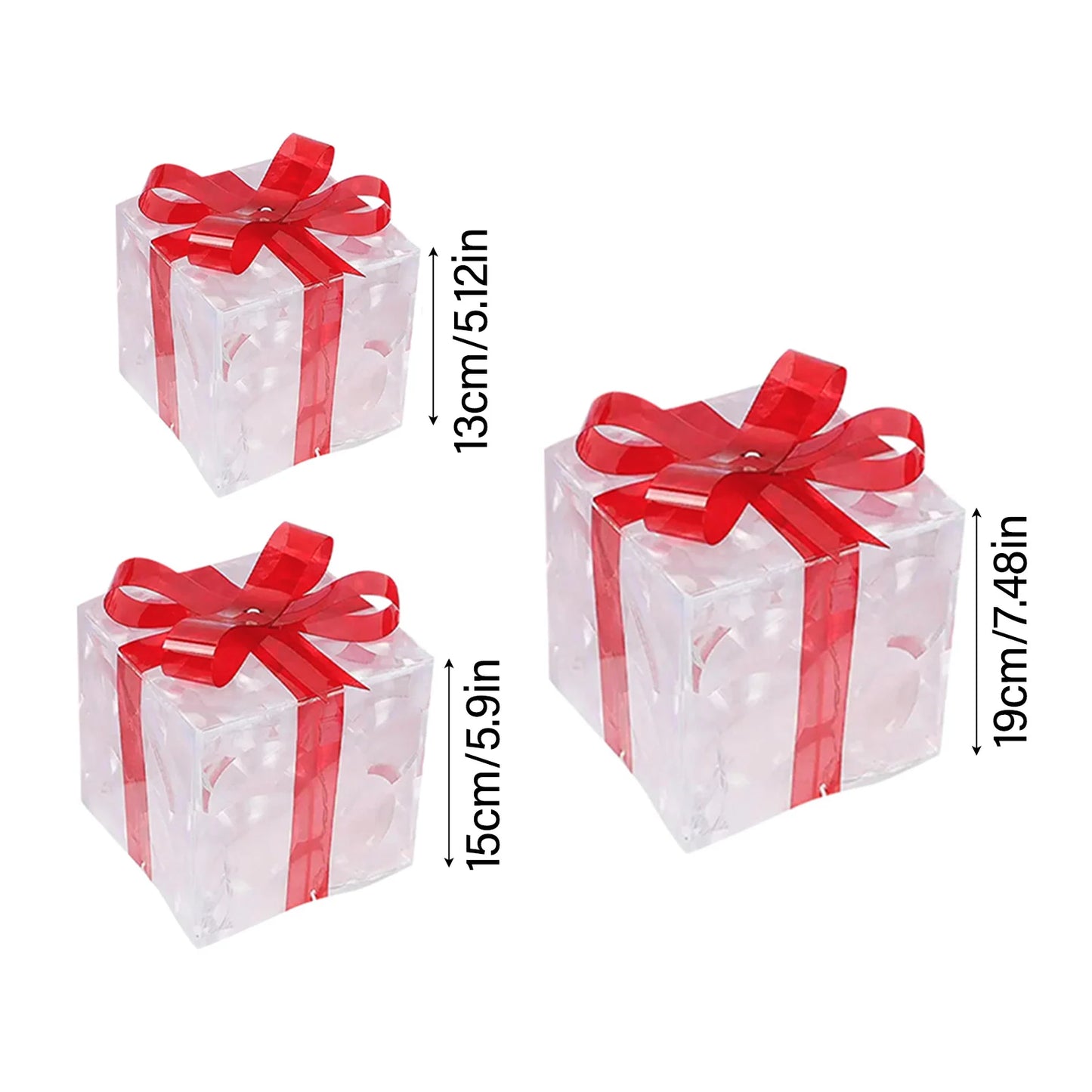 Christmas Valentine's Warm Lamp Gift Box Red  Three Piece Set Luminous Lamp Gift Box Luminous Valentine's Day Gift Box
