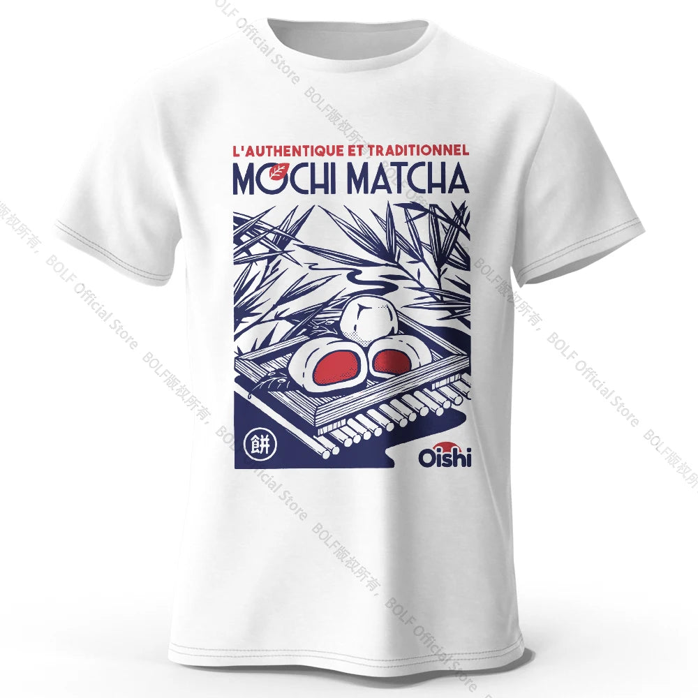 100% Cotton Artistic Japanese Street Food Print Tee - Vintage Hand-drawn Design Trendy Comfortable Casual Wear