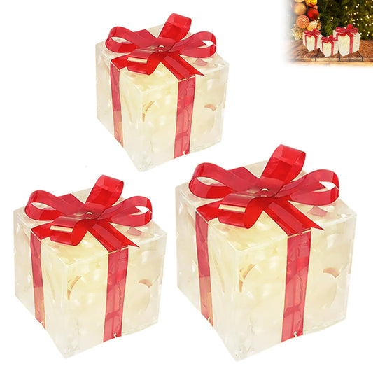 Christmas Valentine's Warm Lamp Gift Box Red  Three Piece Set Luminous Lamp Gift Box Luminous Valentine's Day Gift Box
