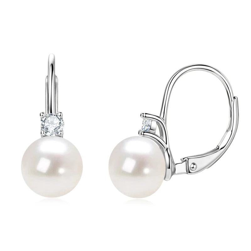 OXTAO Natural Freshwater Pearl Hoop Earrings Ladies Jewelry  Elegant Earring Valentine's Day Girlfriend Birthday Wedding Gift