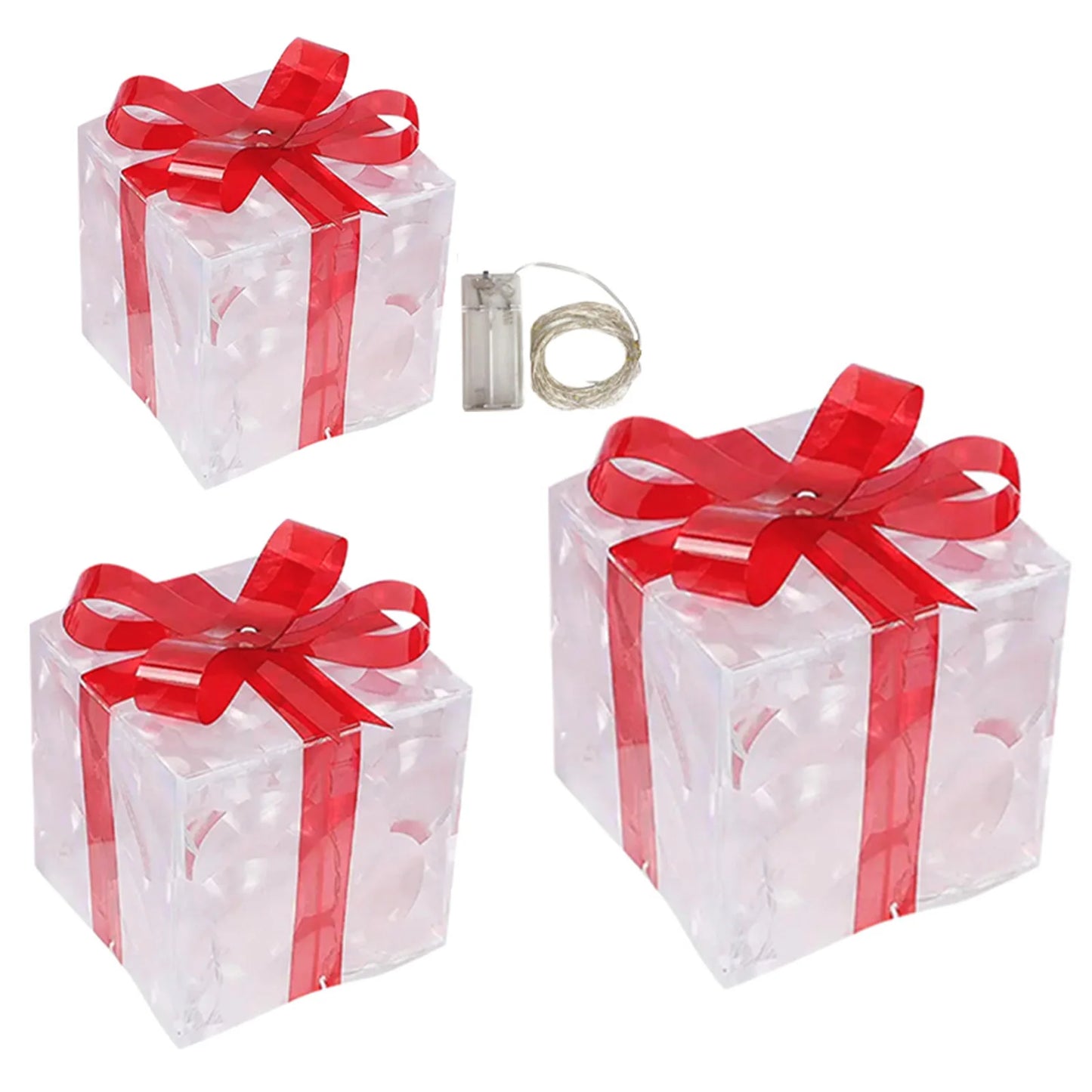 Christmas Valentine's Warm Lamp Gift Box Red  Three Piece Set Luminous Lamp Gift Box Luminous Valentine's Day Gift Box