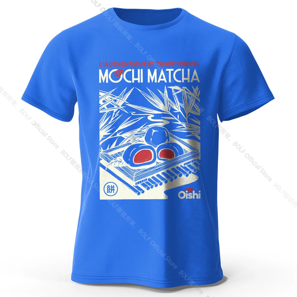 100% Cotton Artistic Japanese Street Food Print Tee - Vintage Hand-drawn Design Trendy Comfortable Casual Wear