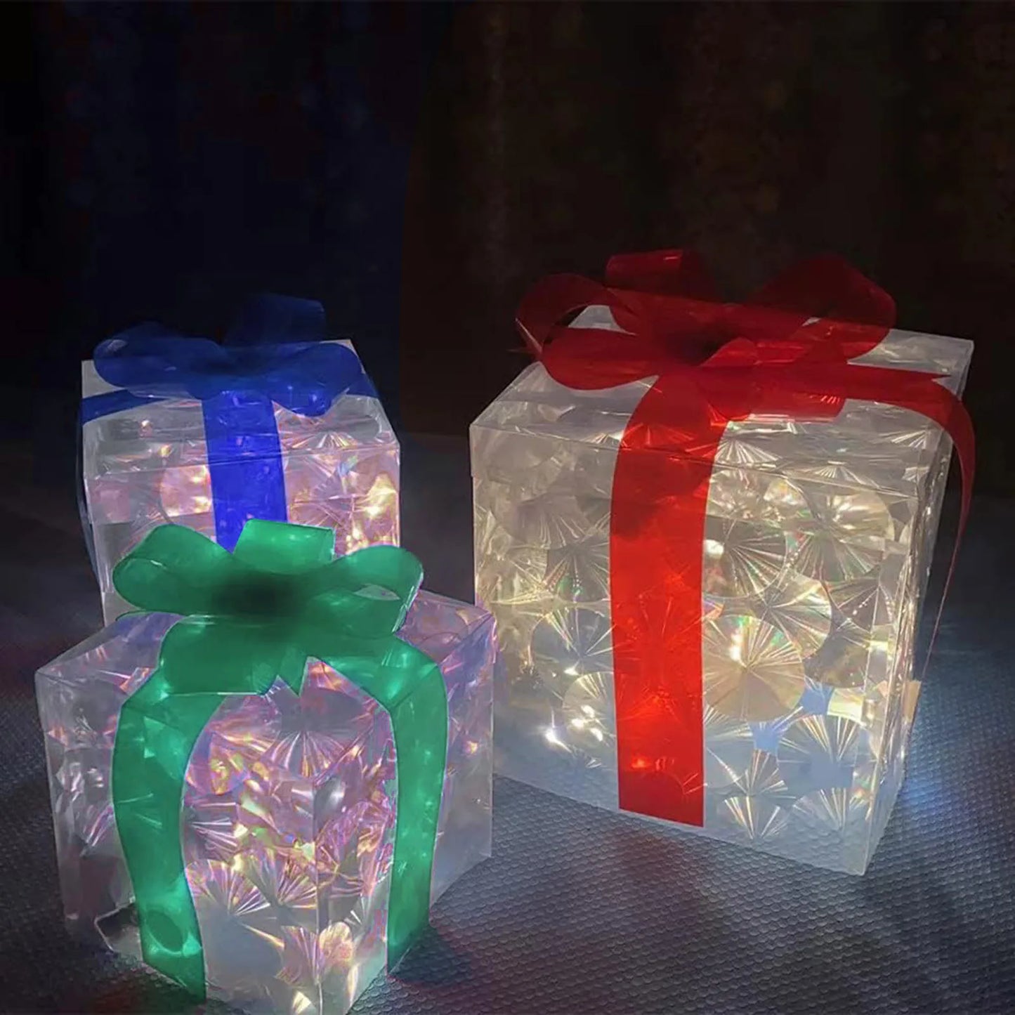 Christmas Valentine's Warm Lamp Gift Box Red  Three Piece Set Luminous Lamp Gift Box Luminous Valentine's Day Gift Box