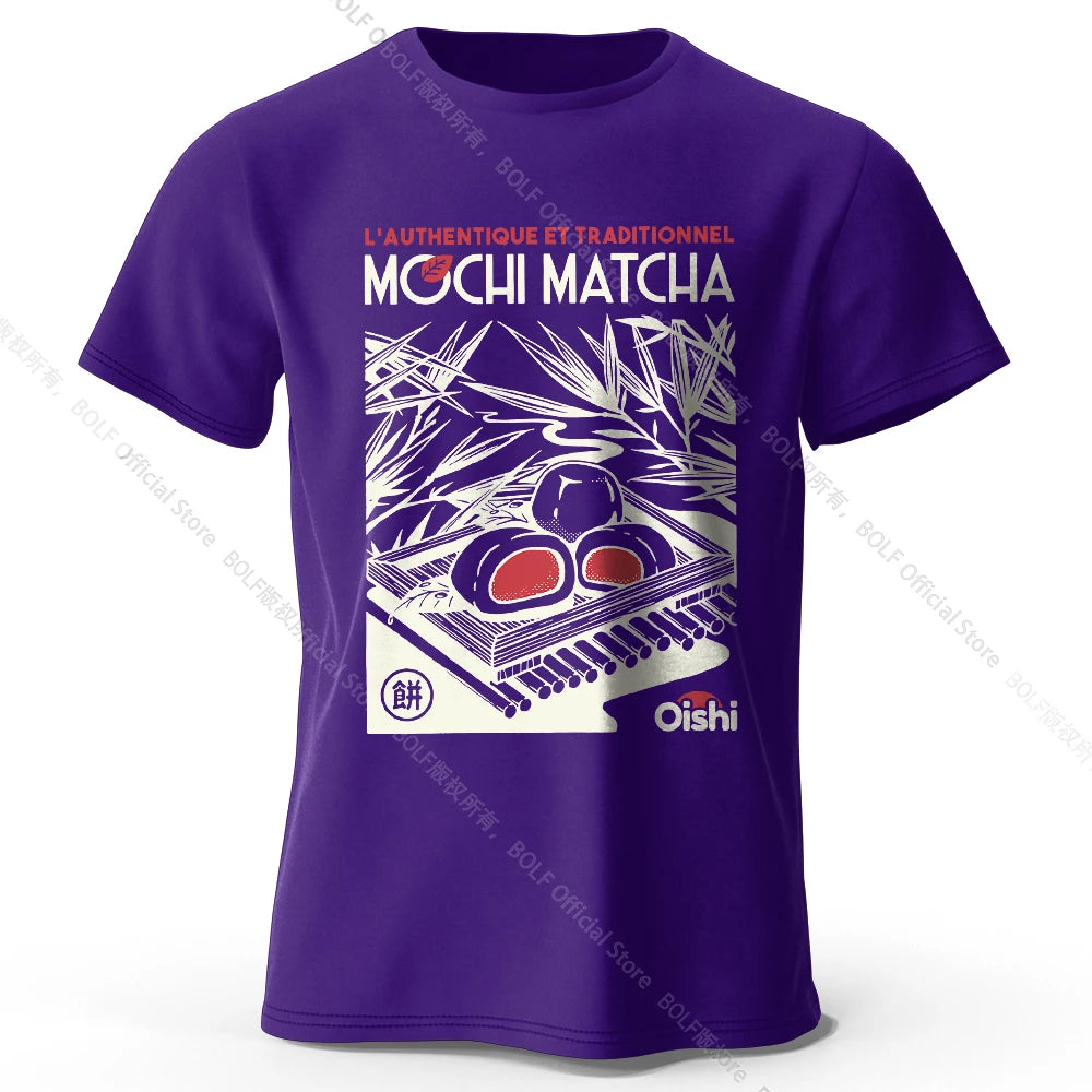 100% Cotton Artistic Japanese Street Food Print Tee - Vintage Hand-drawn Design Trendy Comfortable Casual Wear