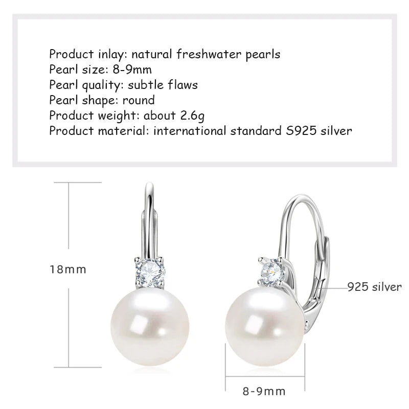 OXTAO Natural Freshwater Pearl Hoop Earrings Ladies Jewelry  Elegant Earring Valentine's Day Girlfriend Birthday Wedding Gift
