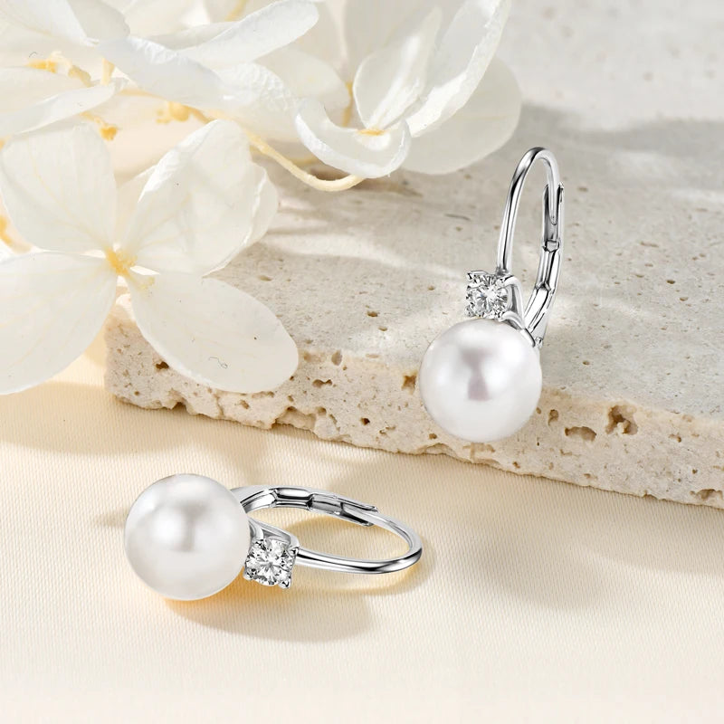 OXTAO Natural Freshwater Pearl Hoop Earrings Ladies Jewelry  Elegant Earring Valentine's Day Girlfriend Birthday Wedding Gift