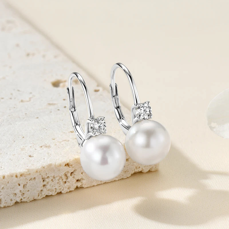 OXTAO Natural Freshwater Pearl Hoop Earrings Ladies Jewelry  Elegant Earring Valentine's Day Girlfriend Birthday Wedding Gift