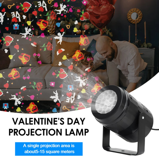 Valentine's Day Theme Projection Light Clear Projection 16 Patterns USB Light for Xmas Holiday Garden Party MIAO-US