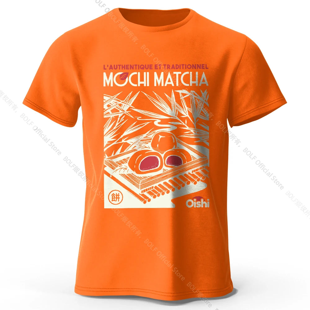 100% Cotton Artistic Japanese Street Food Print Tee - Vintage Hand-drawn Design Trendy Comfortable Casual Wear