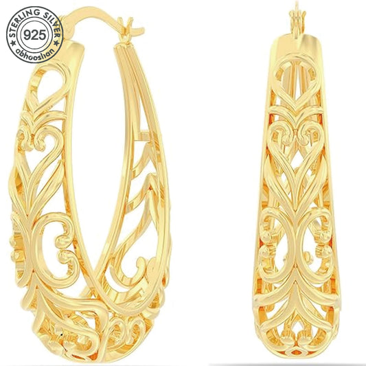 925 silver, hollowed out vintage earrings, women's earrings, teenage fashion items Valentine's Day, Mother's Day, Christmas, bir