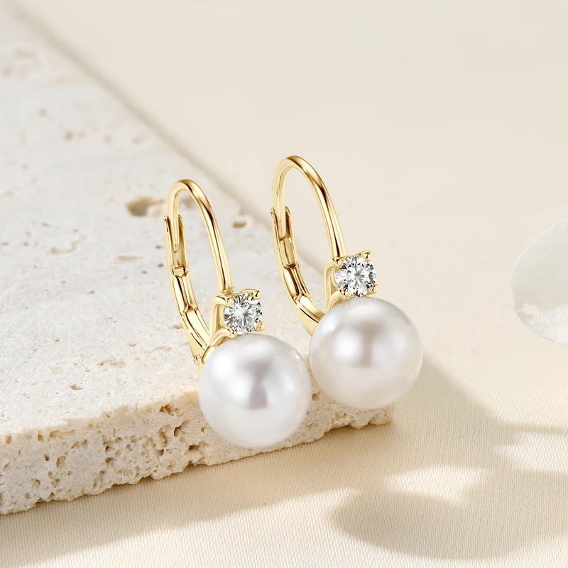 OXTAO Natural Freshwater Pearl Hoop Earrings Ladies Jewelry  Elegant Earring Valentine's Day Girlfriend Birthday Wedding Gift