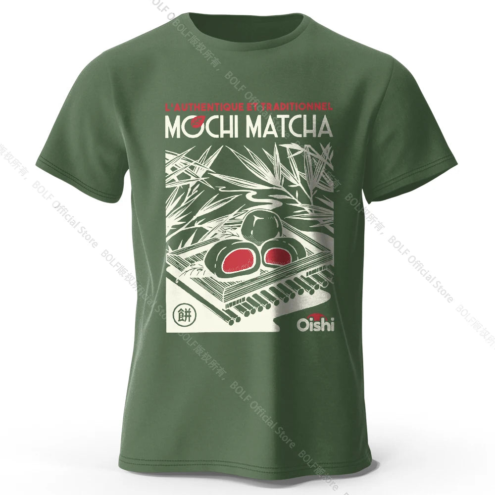 100% Cotton Artistic Japanese Street Food Print Tee - Vintage Hand-drawn Design Trendy Comfortable Casual Wear